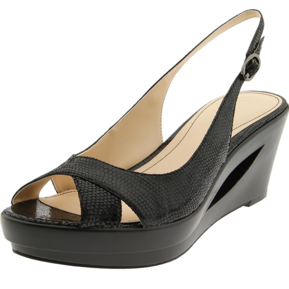 CALVIN KLEIN Roseria Platform Window Wedge Sandals 8.5